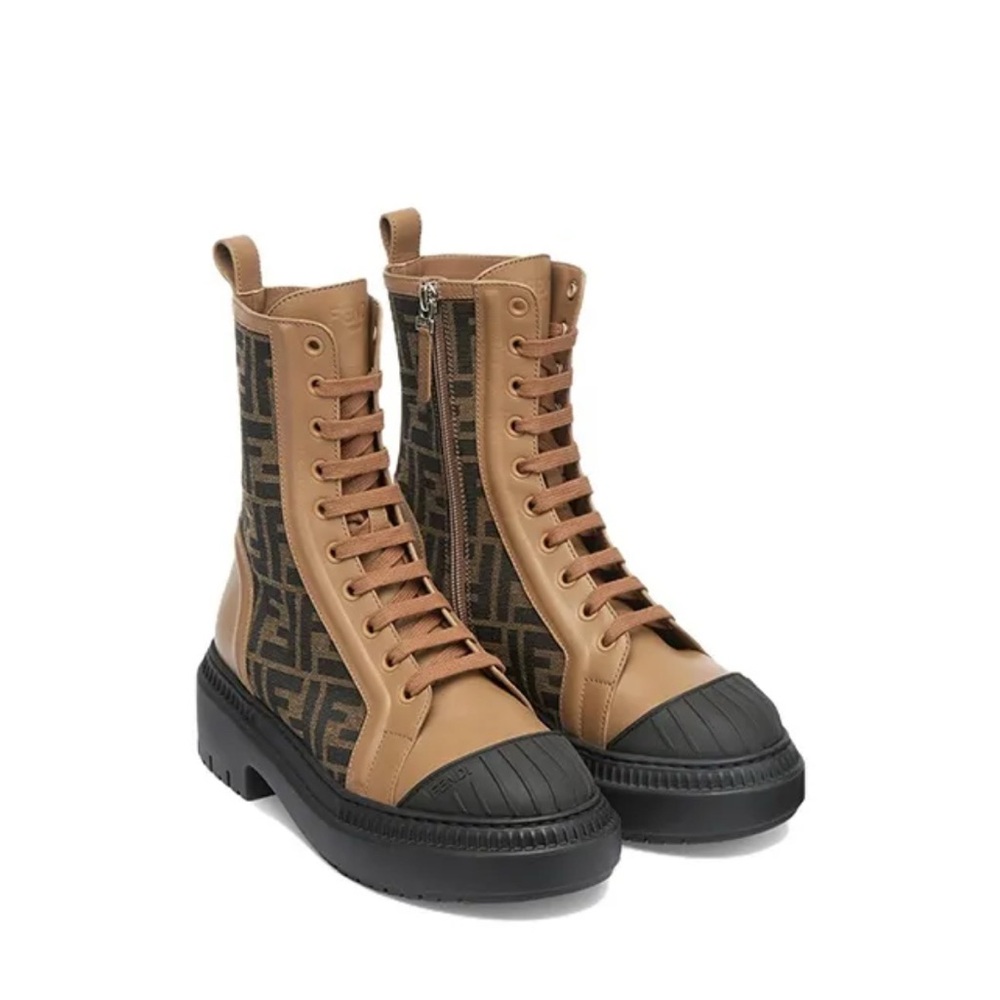Fendi FF Motif  Combat Boots